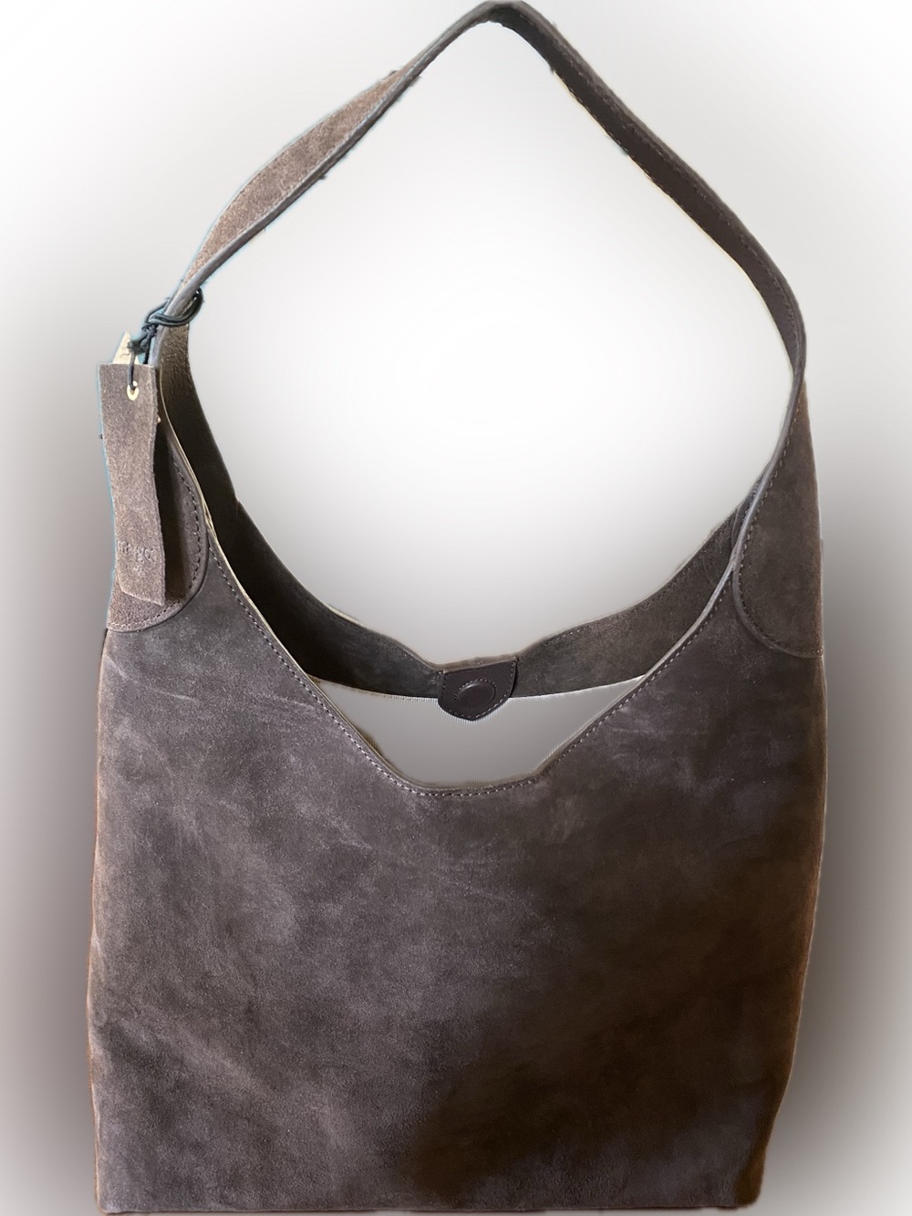 margot brown Suede Hobo Shoulder Bag nwt